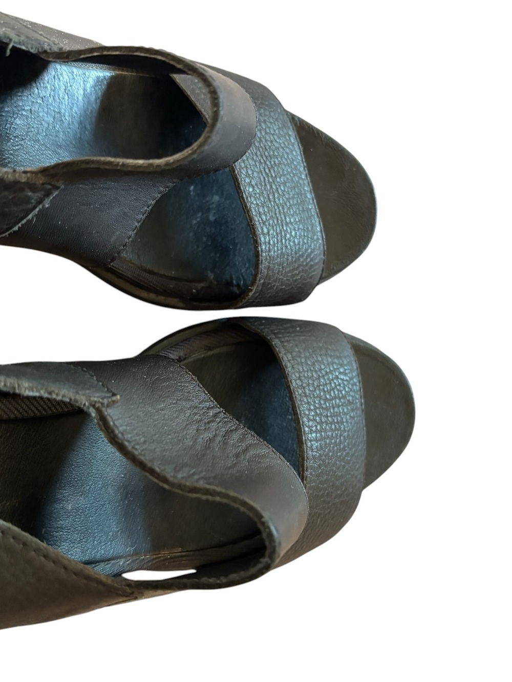 Sorel Sandals Womens 10 Joanie II Slingback Wedge Open Toe Black Leather Casual - Picture 5 of 9